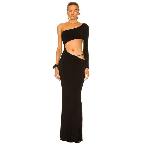 retrofete Whitney Cut out Gown in Black XLarge New Womens Long Maxi Dress - Picture 1 of 16